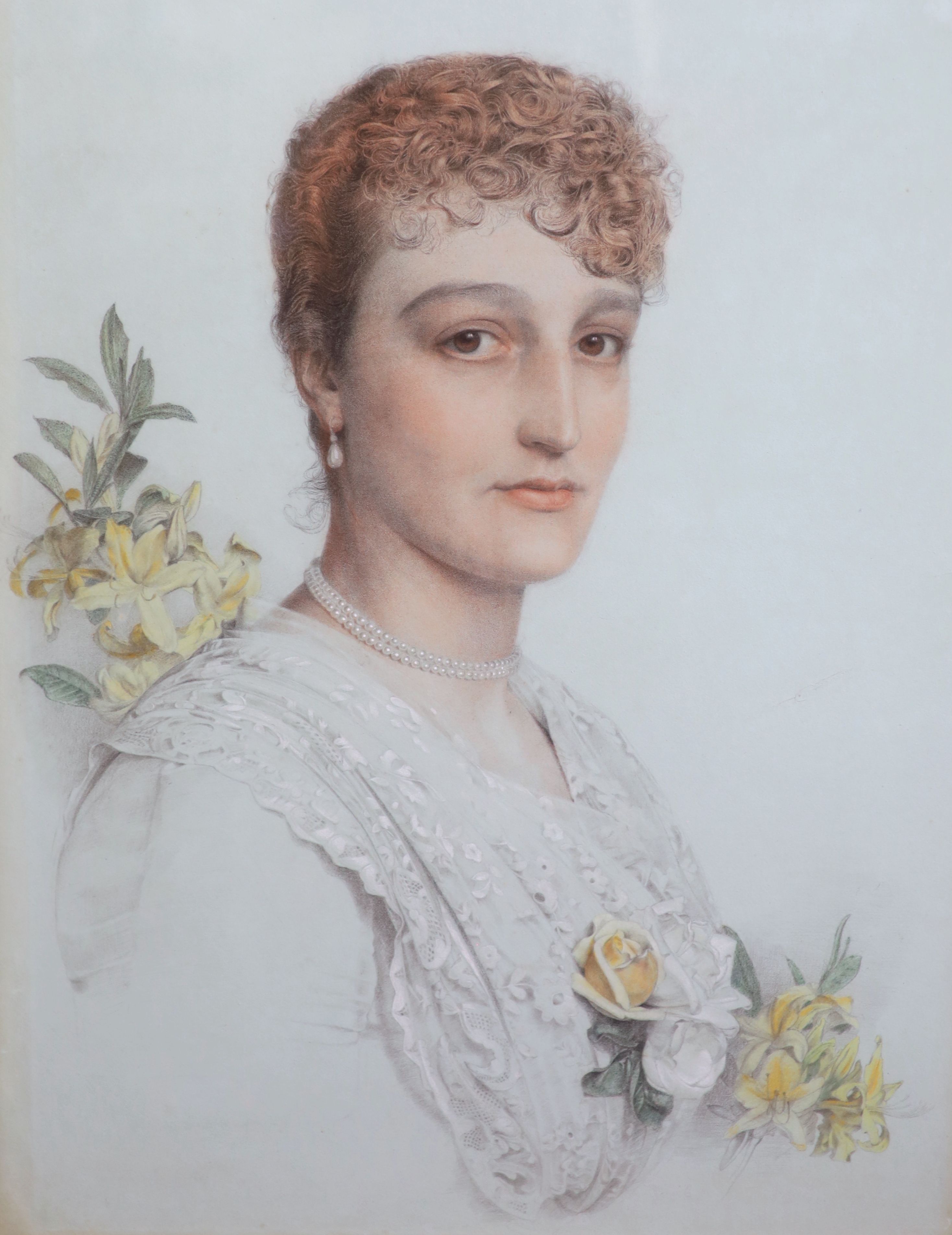 Anthony Frederick Augustus Sandys A.R.A. (1829-1904), Portrait of Marion Chinnery (1850-1938), pencil and colour chalks on paper, 69 x 50.5cm